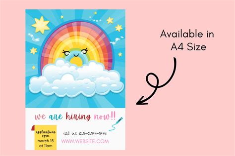 Childcare Hiring Flyer Template QR Code Daycare Flyer A4 Sizefamily Day Care Printable Editable ...