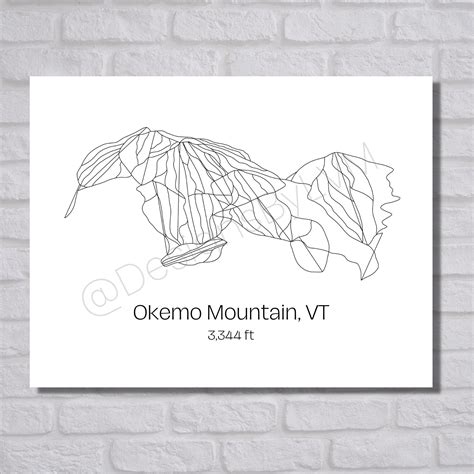 Ski Hill/ Trail Map Art - Okemo Mountain Resort, Vermont - Etsy