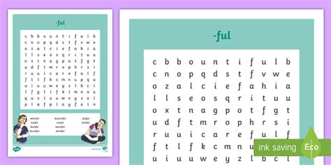 Words Ending in -ful Word Search - Twinkl
