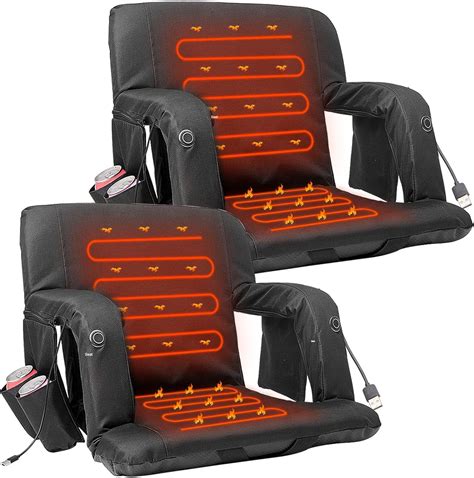 Slsy 25'' 2 Packs Heated Stadium Seats for Bleachers, Bleacher Seat ...