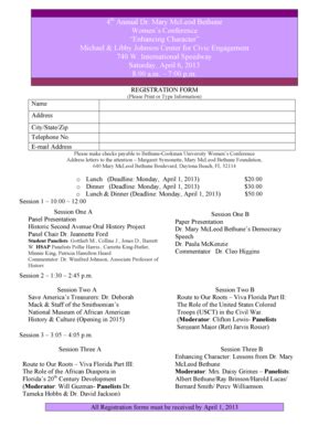 Fillable Online cookman Mary McLeod Bethune Womens Conference Enhancing ...