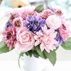 Silk Wedding Bouquet Flowers by Silk Flower Wedding Bouquet Roses Dahlias Artificial Silk Wedding Bouquet Flowers