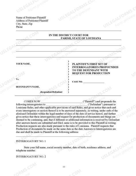 Sample Interrogatories In Divorce Cases | US Legal Forms