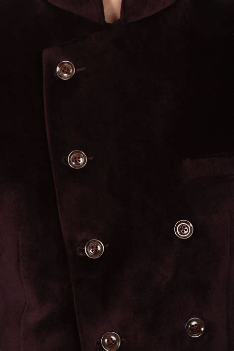 Wintage Men's Velvet Grandad Collar Ceremony Maroon Blazer