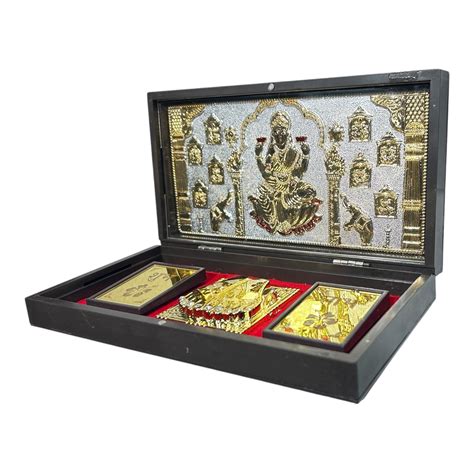Sri Ashta Lakshmi Mathaji Silver plated Charan Padhukas Box Corporate ...