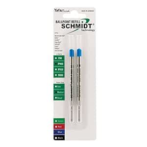 Schmidt P900 Ballpoint Tc Ball Parker Style Refill Medium, Blue, 2 Pack ...