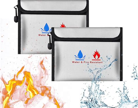 Fireproof Bag Document Bag - Set of 2 Small Fireproof Money Bag 23 x 17.5 cm Fireproof ...