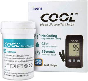 i-SENS Cool 50 Blood Glucose Test Strips 50 Glucometer Strips Price in ...
