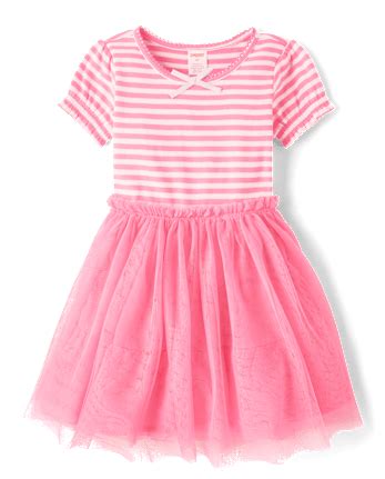 Girls Short Sleeve Striped Fit And Flare Dress - Little Essentials ...