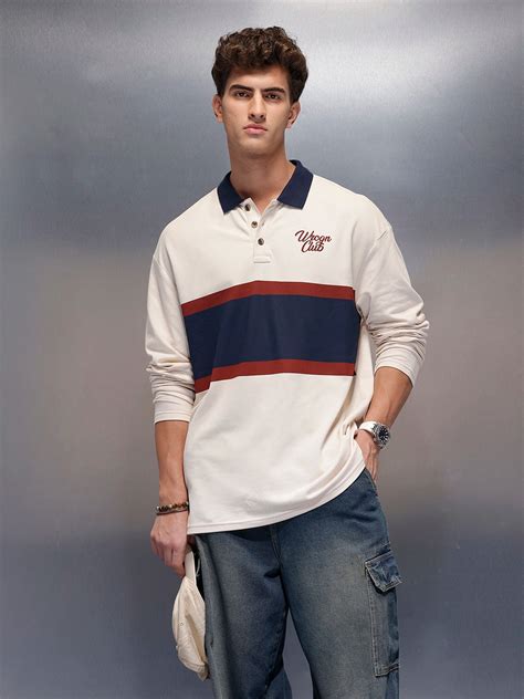 Classic Oversized Full Sleeves Polo T-Shirt | Beige – Wrogn