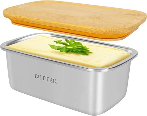 Amazon.com | Large Glass Butter Dish With Lid for Countertop and Fridge ...