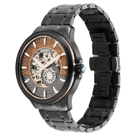 Buy Online Titan Automatic Black Dial Stainless Steel Strap Watch for ...
