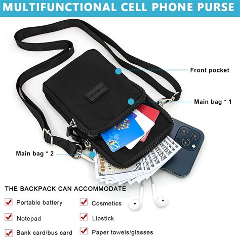 PALAY Small Crossbody Phone Bag for Women - 3 Zipper Layers in Oxford ...