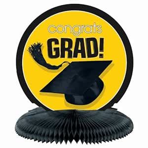 Amscan Congrats Grad Graduation Party School Colors Honeycomb ...
