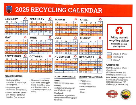 2025 Recycling Calendar - Garden River First Nation