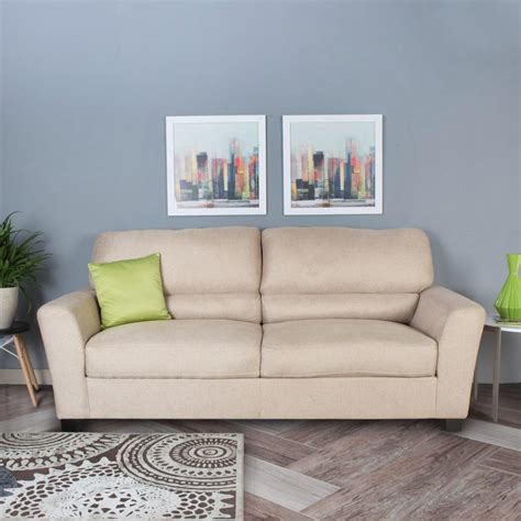 Buy Amber Fabric 3-Seater Sofa - Beige from Home Centre at just INR 51200.0