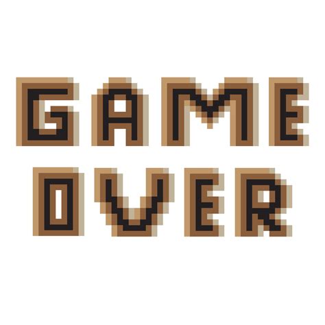 Game over with pixel art on white background. 11640955 Vector Art at ...
