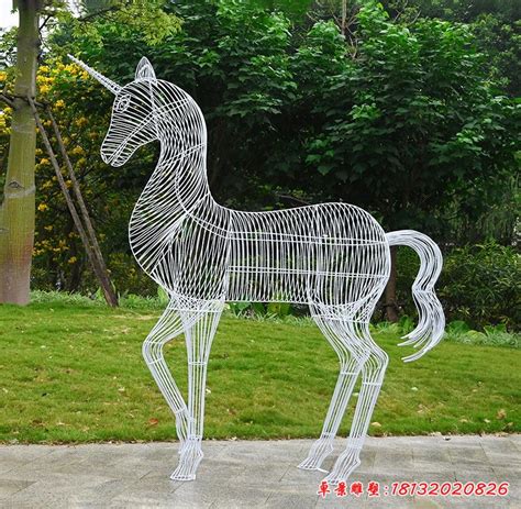 不锈钢镂空独角兽雕塑 - 卓景雕塑公司