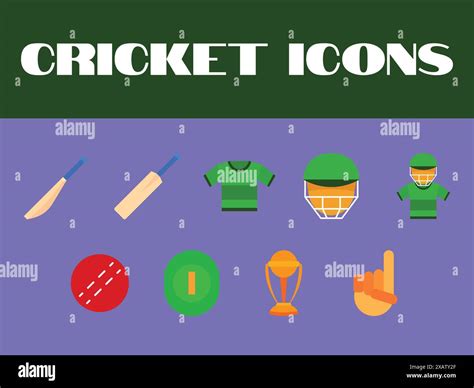Cricket Icon collection set vector. Cricket icons vector set Stock ...