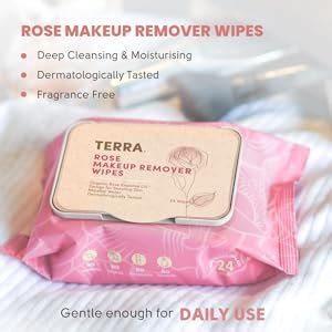 Terra Rose Makeup Remover Wipes - Gentle Skin Cleansing & Moisturizing ...