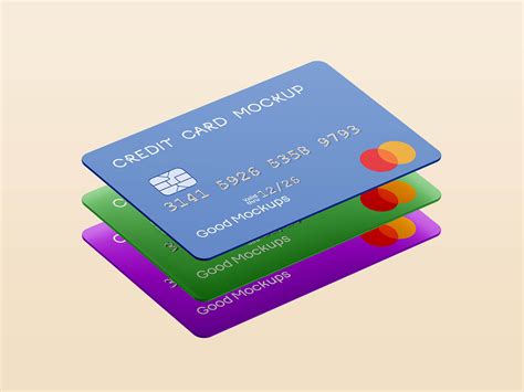 Floating Credit Card Mockup Psd