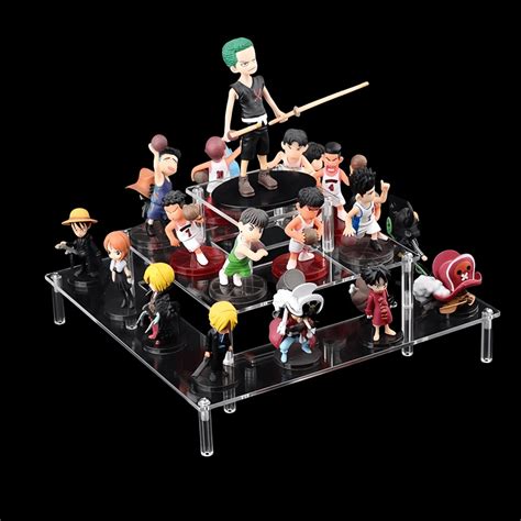 Acrylic Tiered Display Shelf, 3-Layer Half Circle Stepped Rack, Square ...