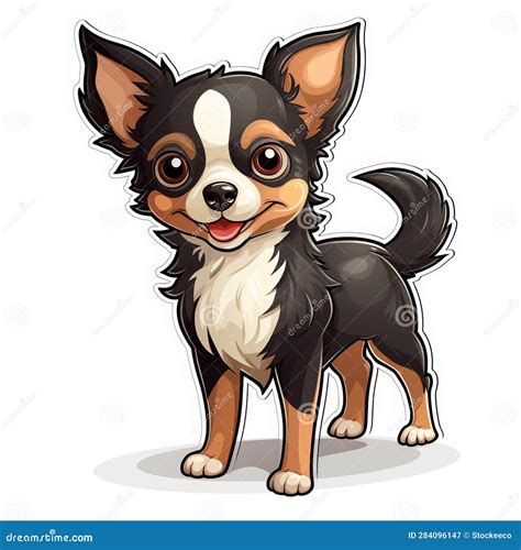 Charming Chihuahua Dog Vector Clipart In High-contrast Cartoon Style ...