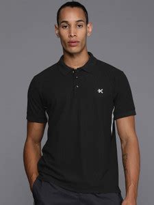 HRX by Hrithik Roshan Solid Men Polo Neck Black T-Shirt - Buy HRX by ...