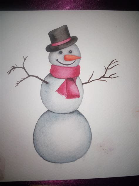 Realistic Snowman Drawing