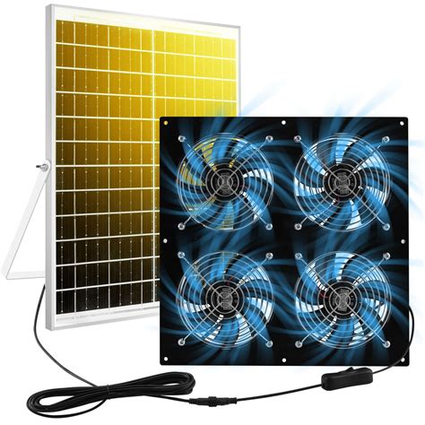 Solar Exhaust Fan for Chicken Coop & Powered Fan with 25W Solar Panel ...