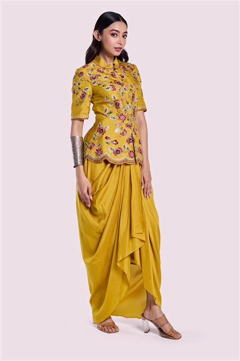 Waterfall Pleated Silk Co-Ord