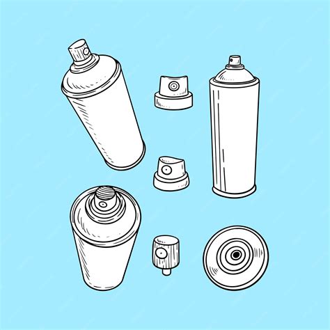 Realistic Spray Paint Can Drawing