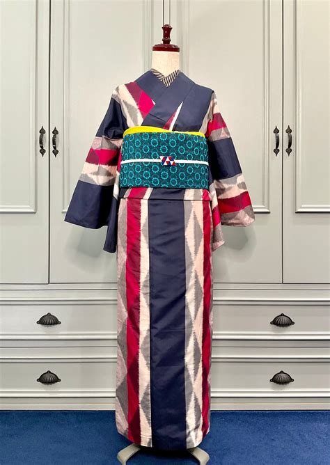 French Argyle ＊アンティーク銘仙キモノ A137 | kimono tento