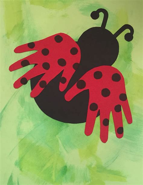 Ladybug handprints for cover of preschool memory books | Ladybug crafts ...