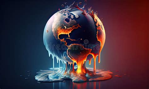 Planet earth melting. Climate change and global warming concept.