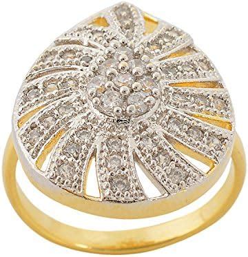 Handicraft Kottage Droplet Shaped Gold Plated Ring for Women - Size ...