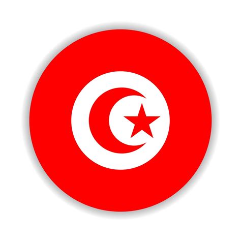 Round flag of Tunisia. Vector Illustration. 14635900 Vector Art at Vecteezy