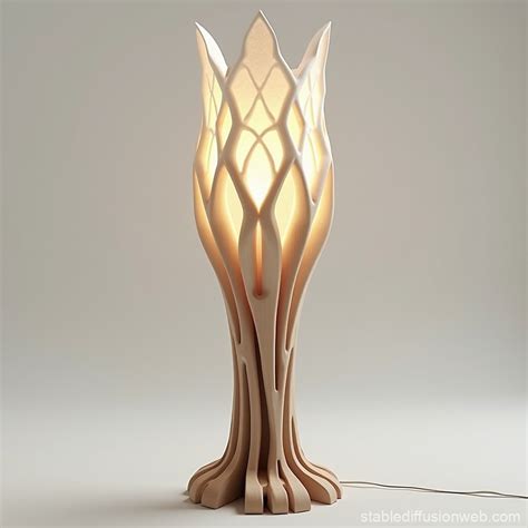 Unique Gothic-Inspired Floor Lamp with Tree Texture | Stable Diffusion ...