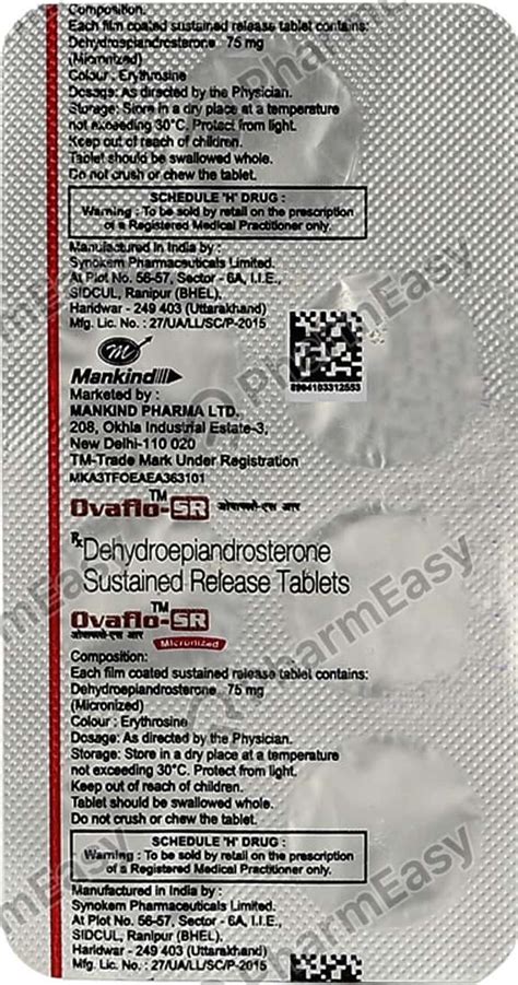 Ovaflo Sr 75 MG Tablet (7): Uses, Side Effects, Price & Dosage | PharmEasy