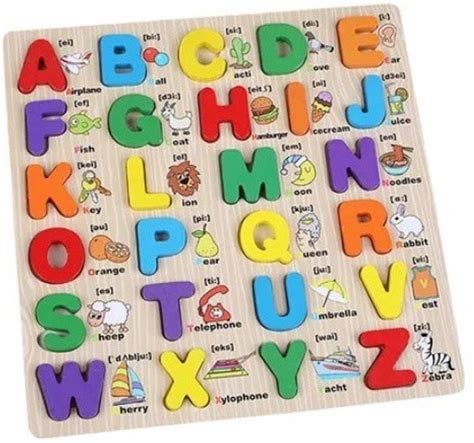 Luckypot Wooden Capital Alphabet Board Puzzle Multicolor - 26 Pieces ...