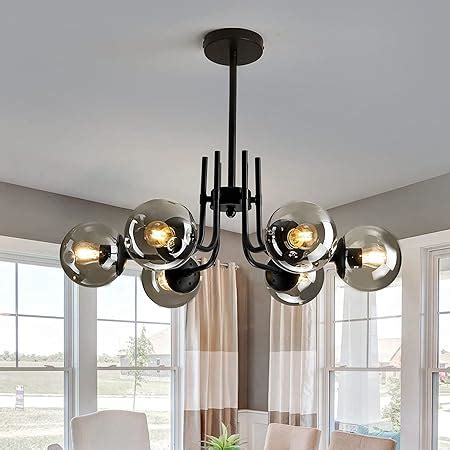 Weldecor Black Metal Vintage Rope Chandelier with 15 Retro Lights ...