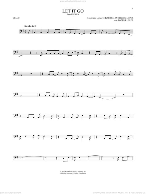 Idina Menzel: Let It Go (from Frozen) sheet music for cello solo