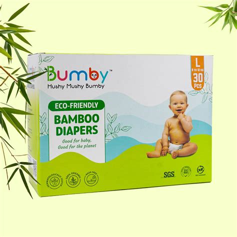 Buy Bumby Organic Bamboo Diapers for Babies -8 to 12kg (30 Count ...