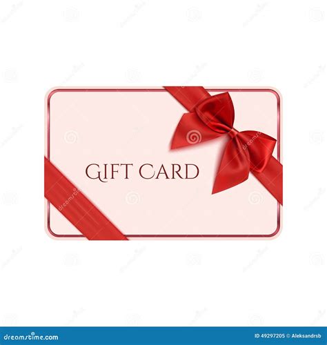 Gift Card Template with Red Ribbon and a Bow Stock Vector ...