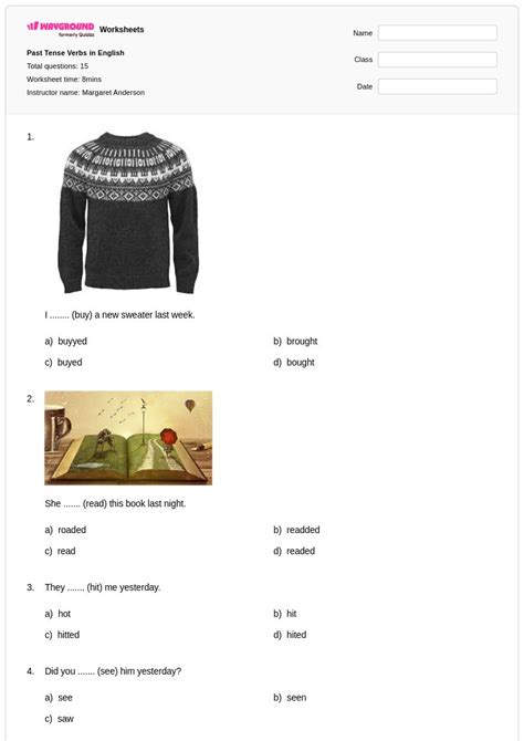50+ Past Tense Verbs worksheets for Class 6 on Wayground | Free & Printable