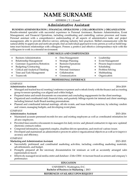 Professional Administrative Assistant Resume Examples | ResumeGets.com