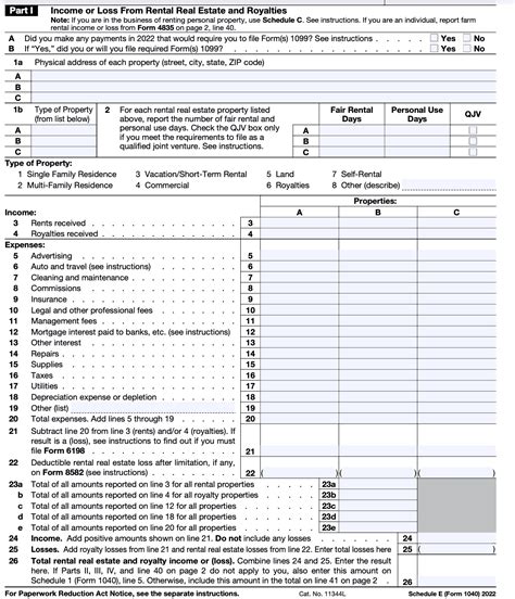 Schedule E (Form 1040): Supplemental Income and Loss