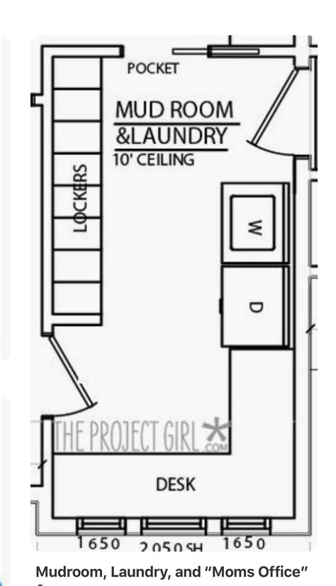 Mud Room and Laundry Area Floor Plan