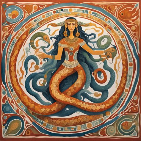 Ancient Minoan snake goddess - AI Generated Artwork - NightCafe Creator