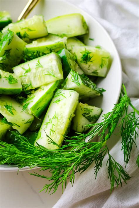 Easy and Fresh Cucumber Dill Salad Recipe with Garlic - Prepare + Nourish